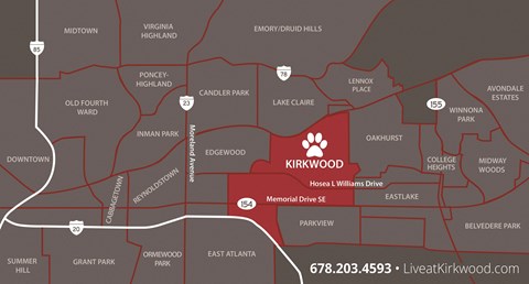 The Kirkwood Neighborhood Map, at The Kirkwood, Atlanta, Georgia